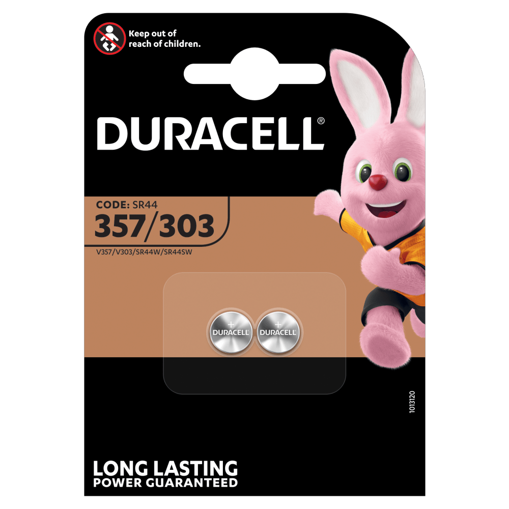 DURACELL Knopfzellen 357/303 Silberoxid 1,55 V, 2 St.