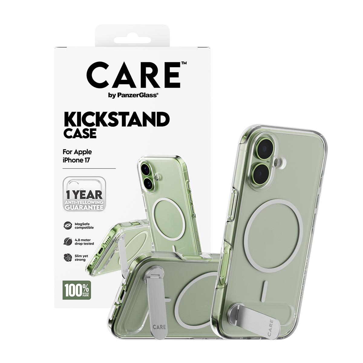 CARE BY FEATURE CASE TRANSPAREN W. KICKSTAND IPHONE 17