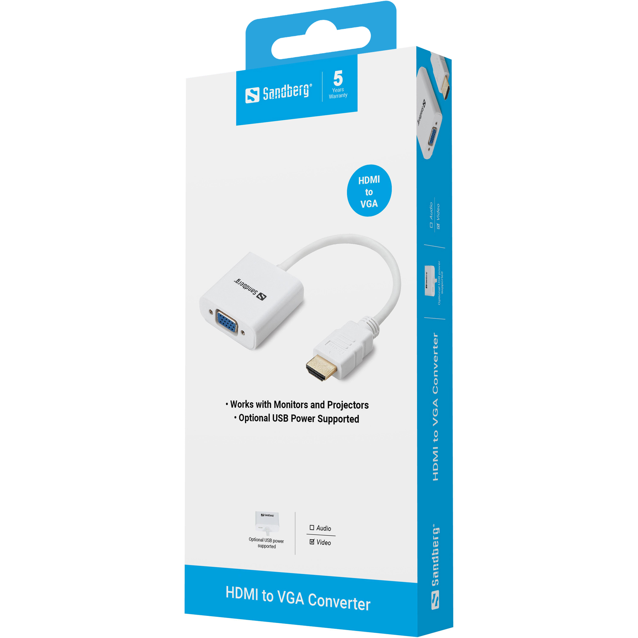 SANDBERG HDMI to VGA Converter Konvertiert HDMI Ausgang zu VGA Ausgang