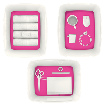 LEITZ MyBox Aufbewahrungsbox 18,0 l perlweiß/pink 38,5 x 31,8 x 19,8 cm, 1 St.