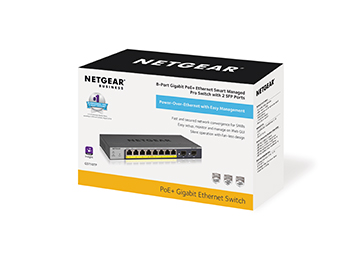 NETGEAR Switch Desktop Gigabit Smart 8-port 10/100/1000 GS110TP-300EUS
