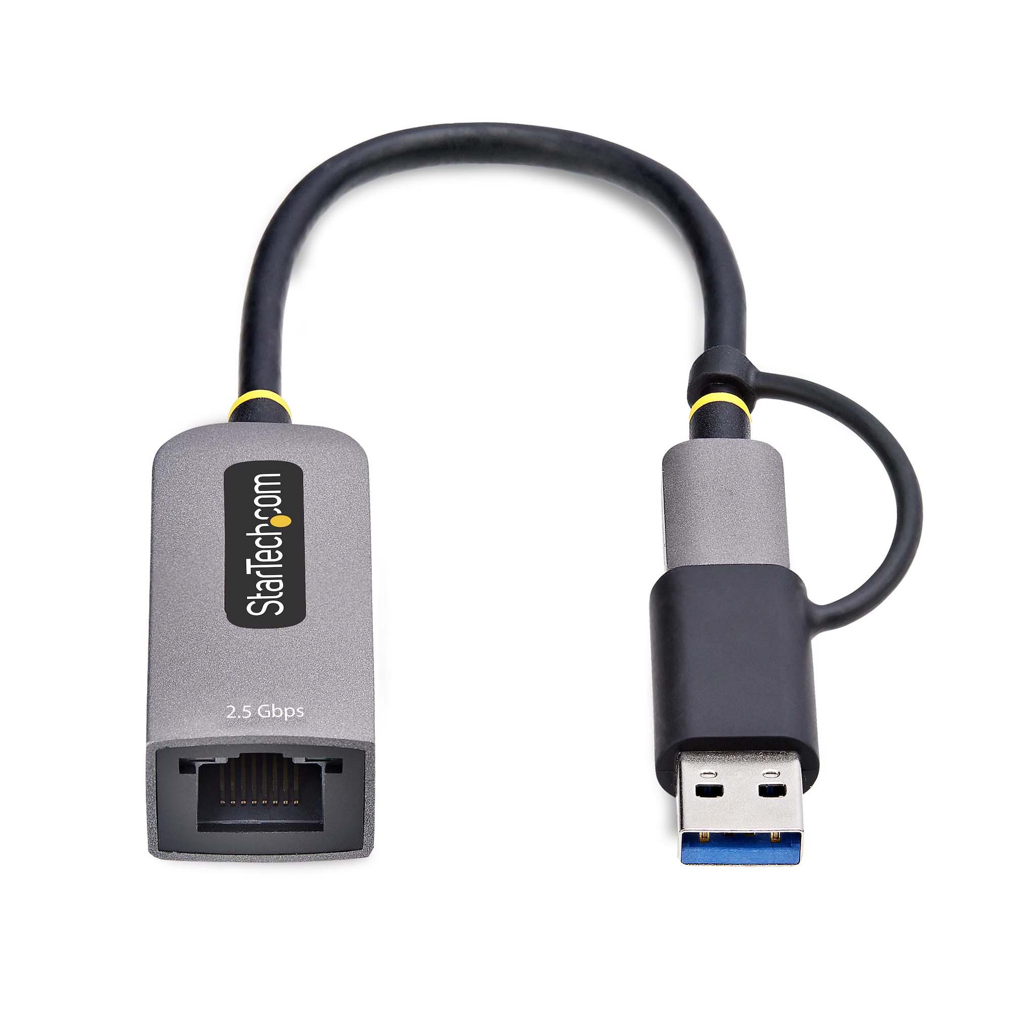 STARTECH.COM 2.5GbE USB C Ethernet Adapter mit USB-A Adapter USB-C LAN-RJ45 Netzwerkadapter USB 3.0 Typ-C 2.5Gb Netzwerk