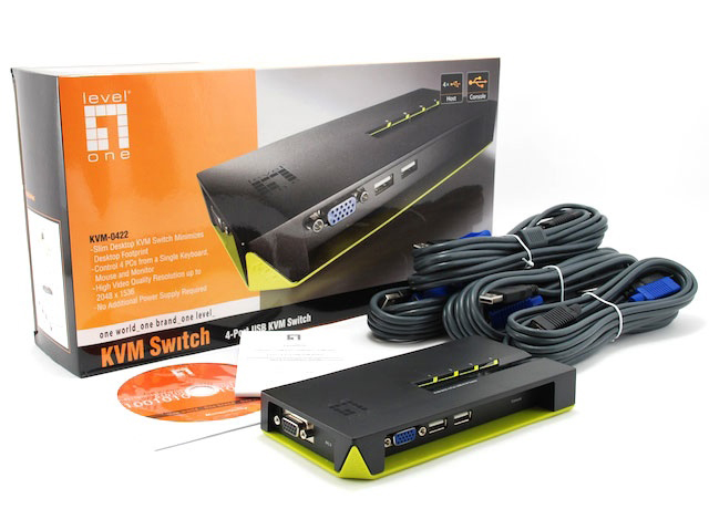 LevelOne KVM Switch 4-Port USB VGA sw
