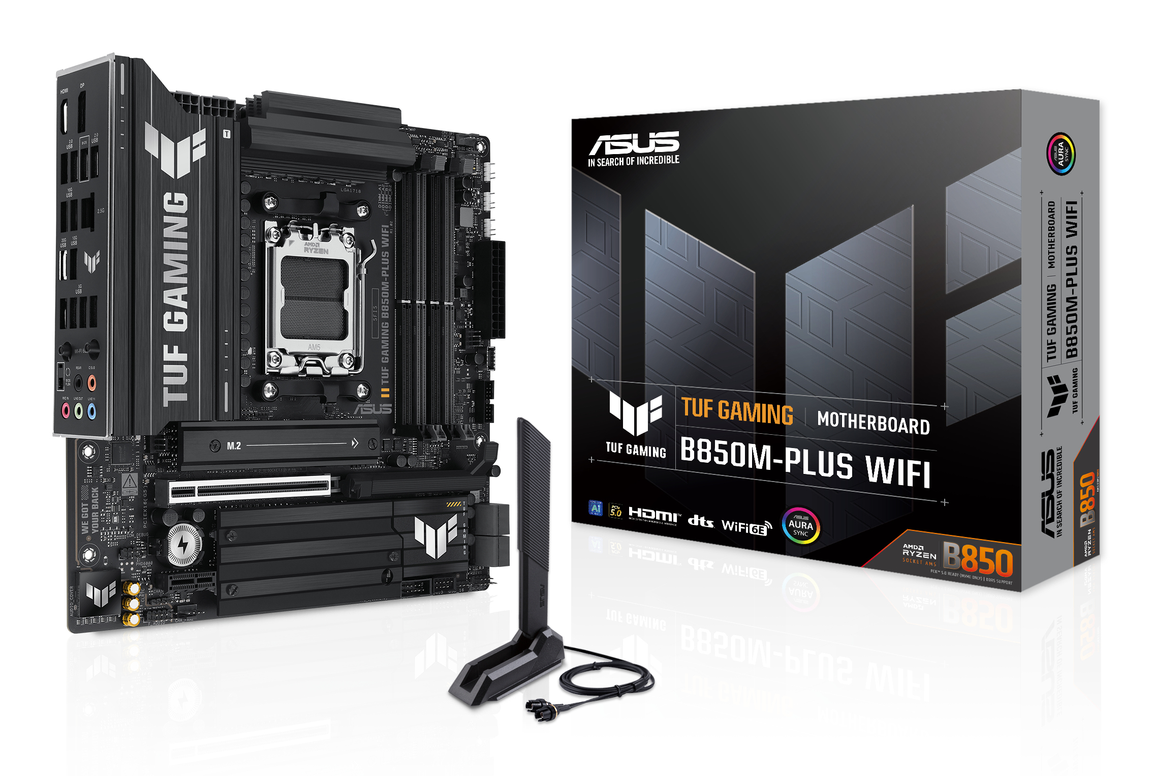 ASUS TUF GAMING B850M-PLUS WIFI AM5 DDR5 micro ATX MB 1xHDMI 1xDP 3xM.2 4xSATA