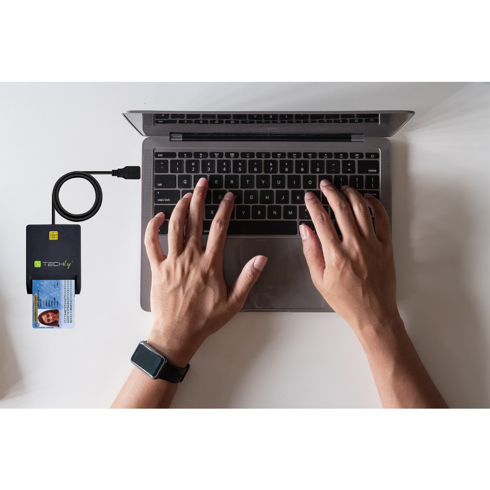 TECHLY Smart Card Reader USB-C Weiss Realtek RTS5169 Chipsatz mit Treiber CD entspricht den Speuifikationen von ISO 7816-1.2.3.4