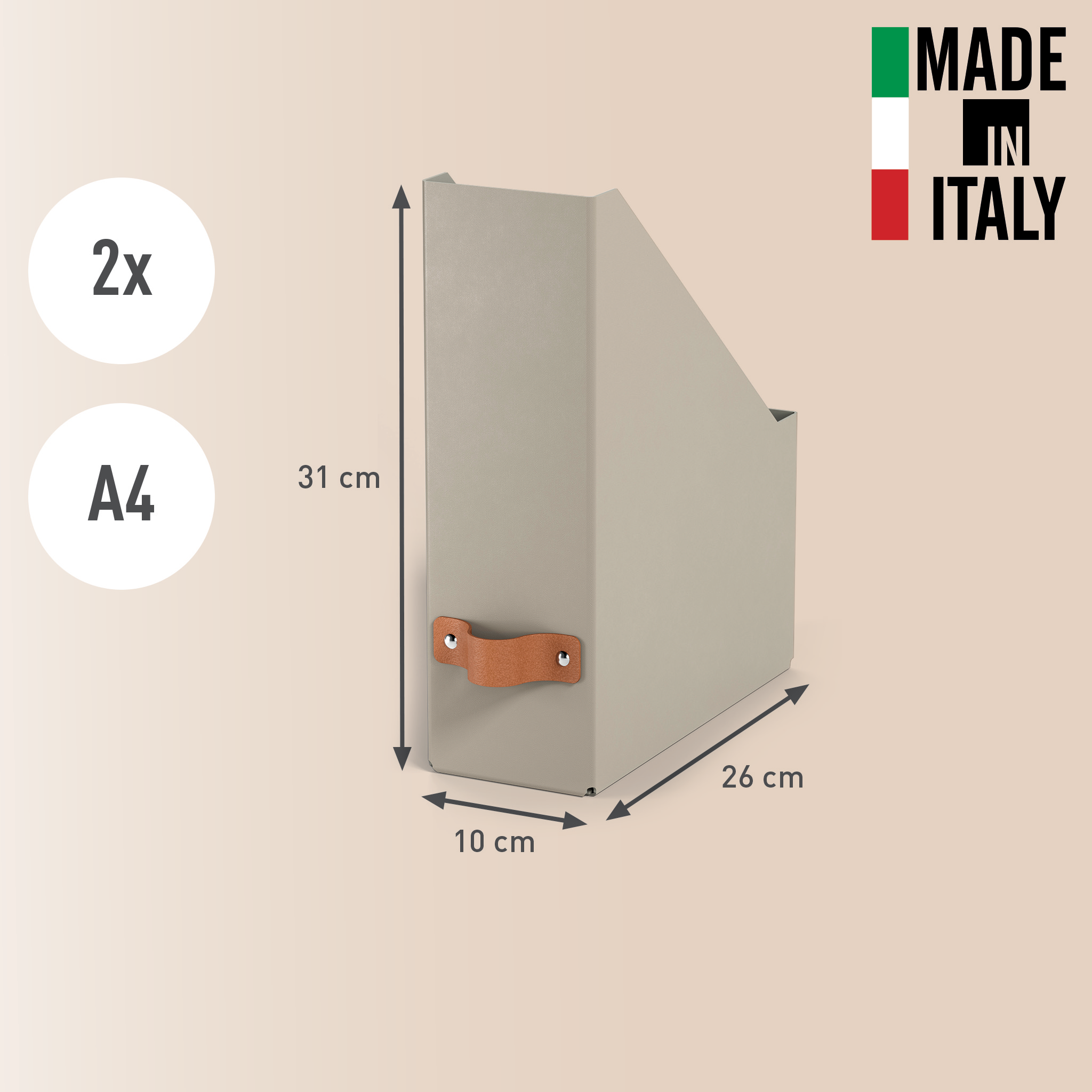 LEITZ Stehsammler Puro 24710012 beige Karton, DIN A4, 2 St.