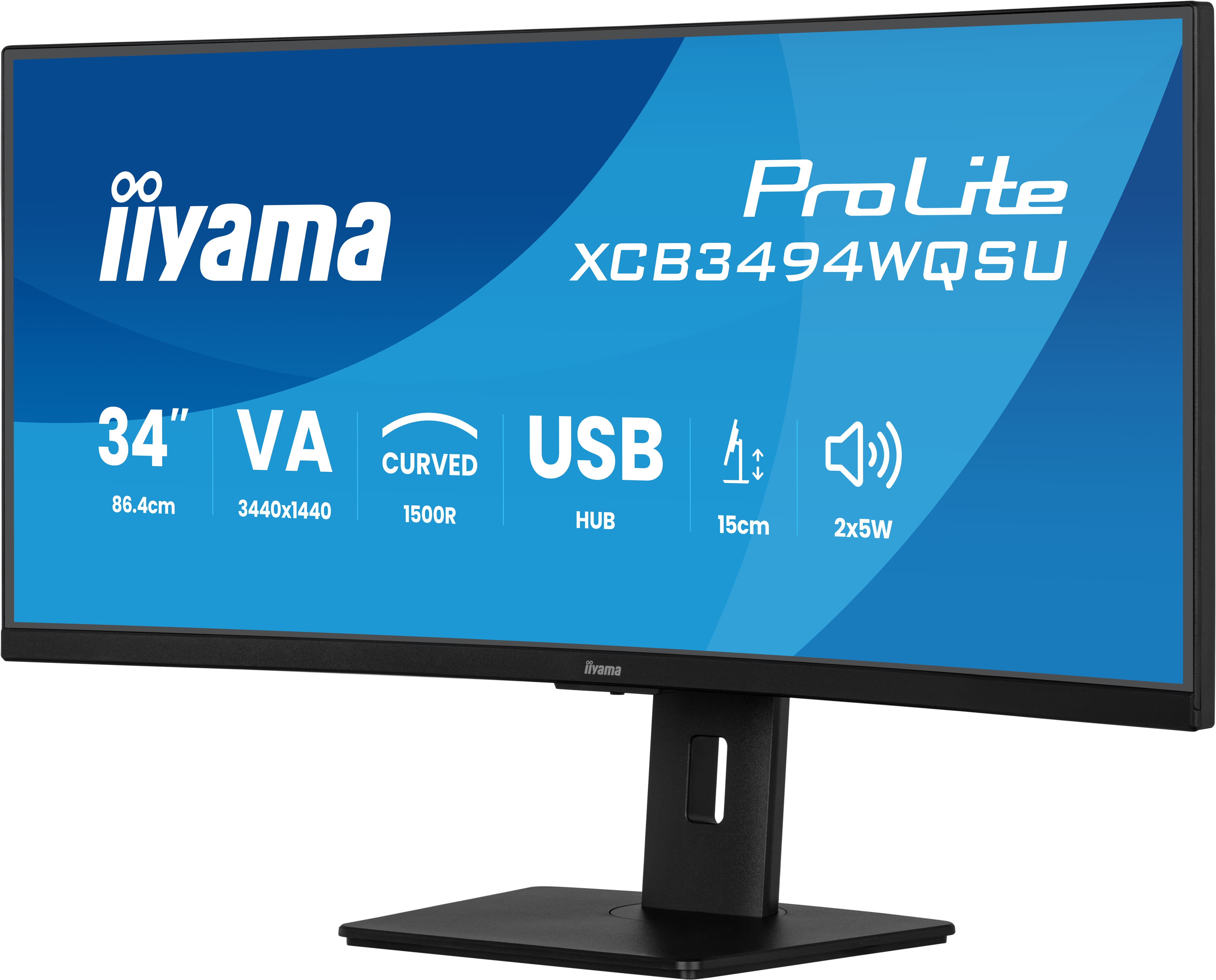 IIYAMA 86,7cm (34) XCB3494WQSU-B1 21:9 2xHDMI+DP+USB Curv