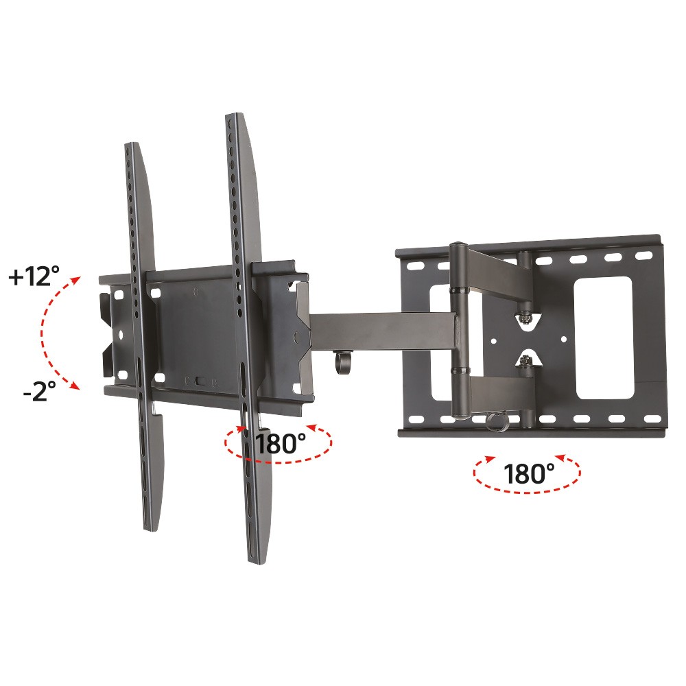 TECHLY Wandhalterung fuer LCD TV LED schwarz 58,42cm-139,70cm 32-55Zoll FullMotion Slim