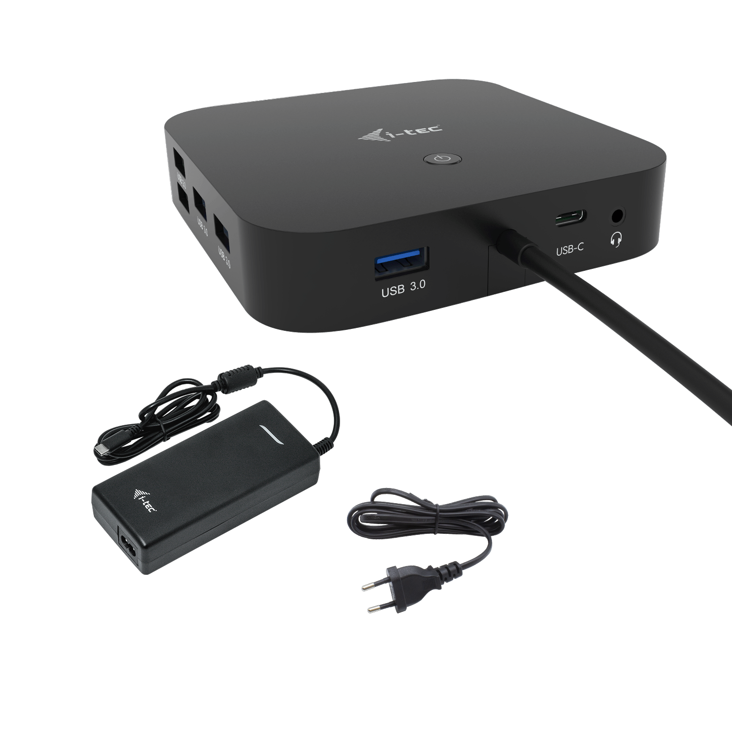 I-TEC USB-C Dual Display MST DS 1x DP 1x HDMI 1xGLAN 3xUSB 3.0 2xUSB 2.0 1xUSB-C-Datei 1xAudio/Mic Jack 1x100W USB-C PD+Charger 112W
