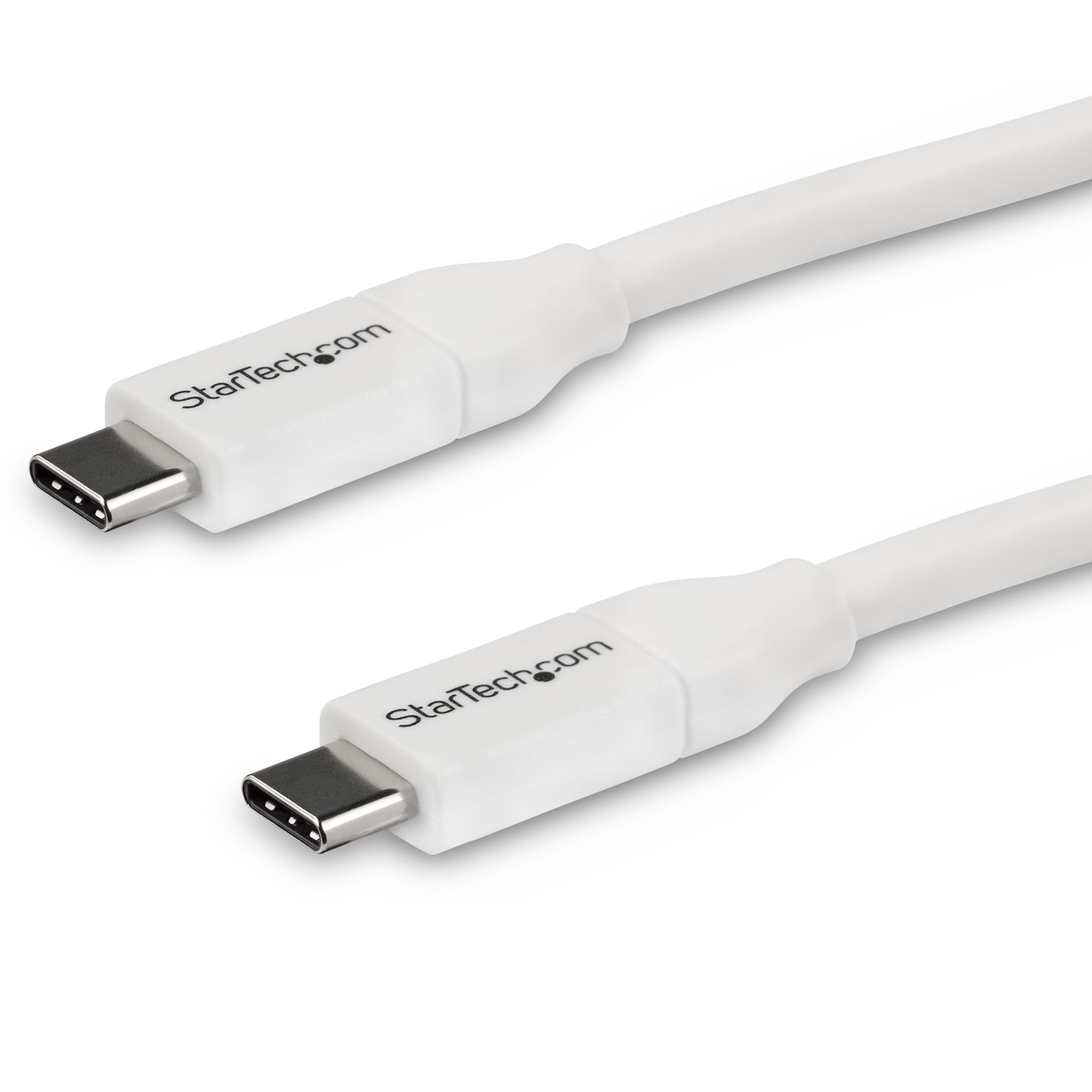 STARTECH.COM USB-C auf USB-C Kabel mit 5A Power Delivery - St/St - Weiss - 4m - USB 2.0 - USB-IF zertifiziert - USB Typ C Kabel