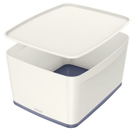 LEITZ MyBox Aufbewahrungsbox 18,0 l perlweiß/grau 38,5 x 31,8 x 19,8 cm, 1 St.