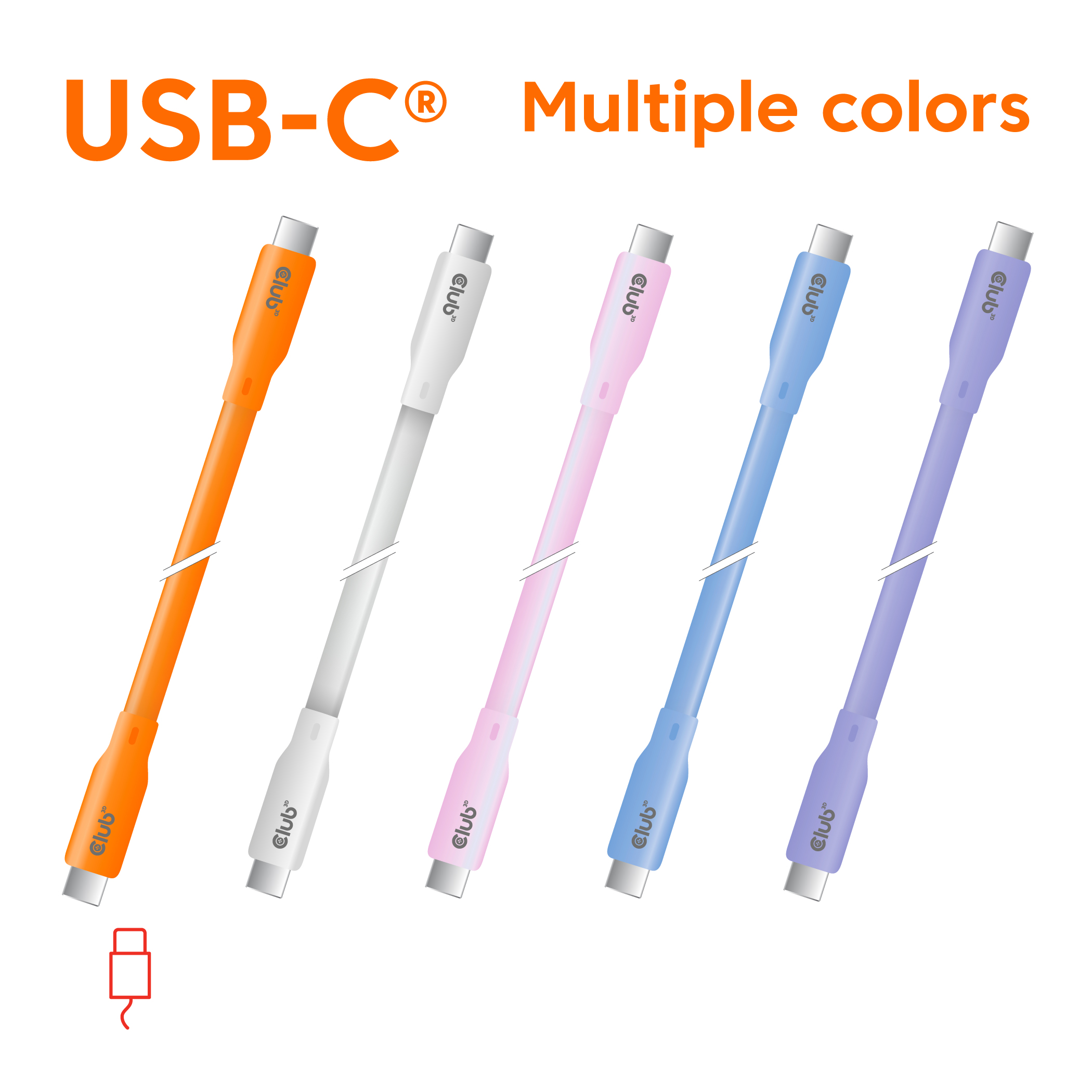 Club3D Lifestyle USB-C Kabel PD 240W,20Gbps 2m blau St/St retail