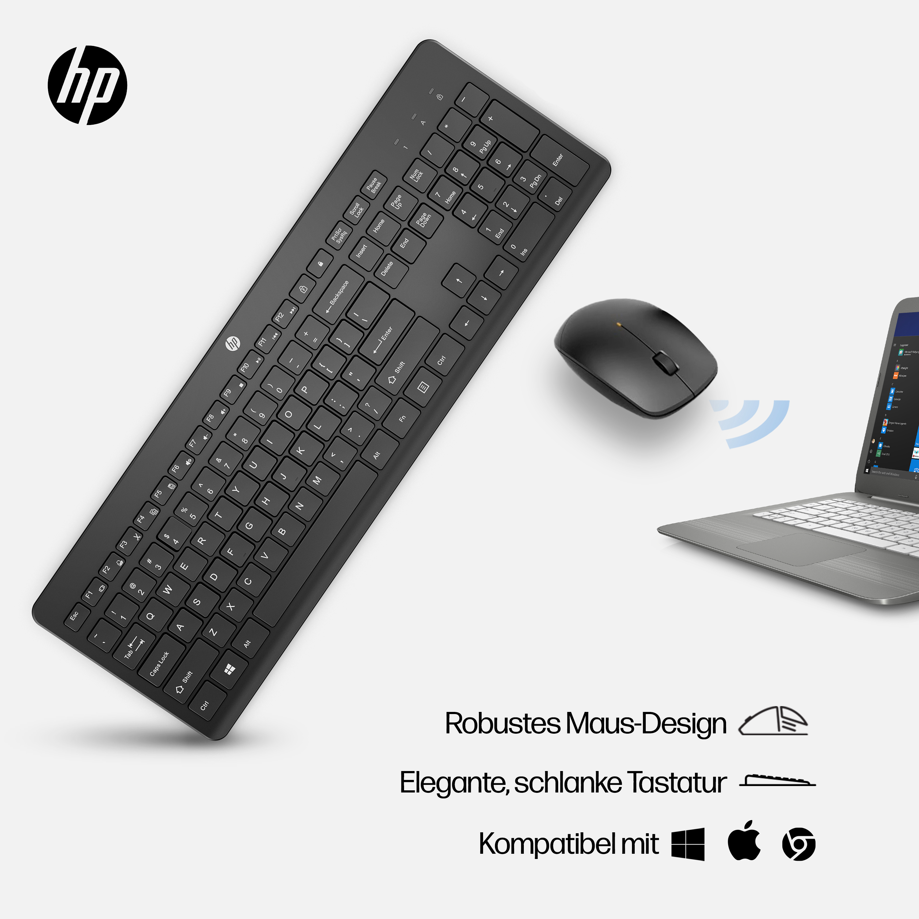 HP 230 Tastatur-Maus-Set kabellos schwarz