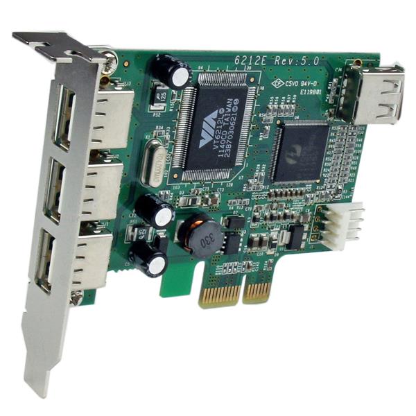 StarTech.com 4 Port USB 2.0 PCI Express Low Profile Schnittstellenkarte grün