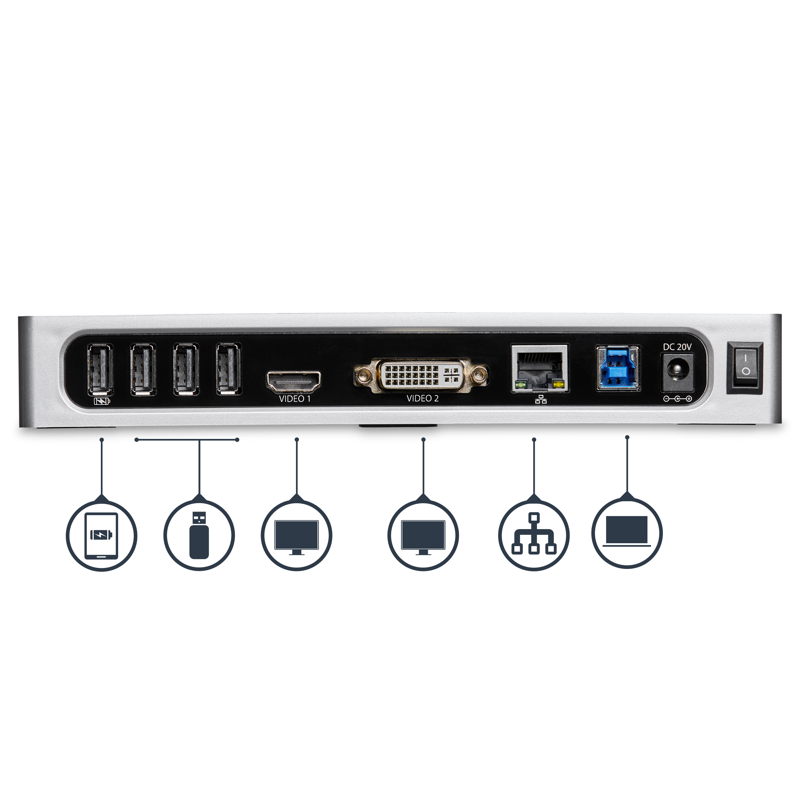USB 3.0 DUAL MONITOR DOCK HDMI AND DVI / VGA - USB 3.0