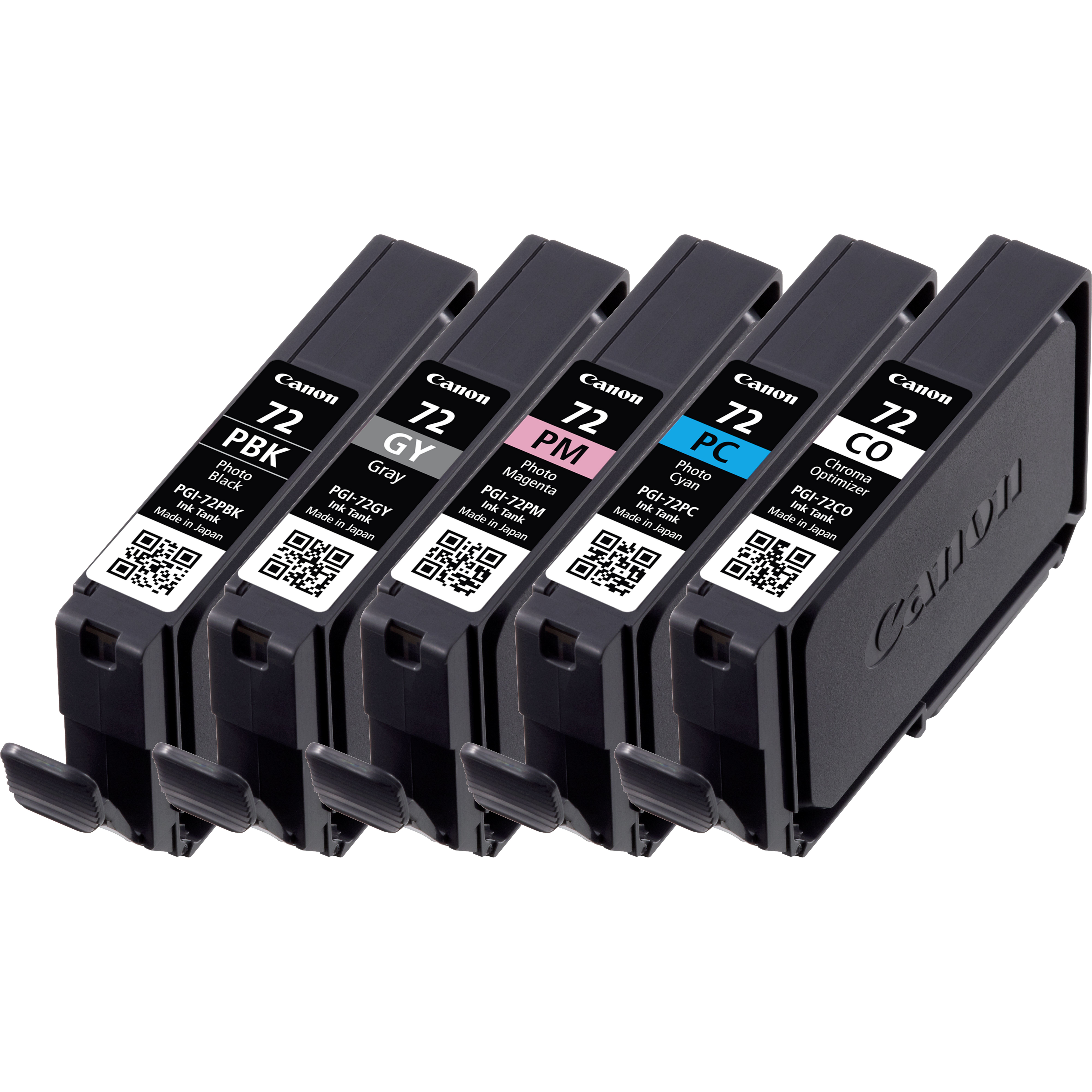 Canon PGI-72 PBK/GY/PM/PC/CO schwarz, grau, foto magenta, foto cyan, Chroma Optimizer Druckerpatronen, 5er-Set