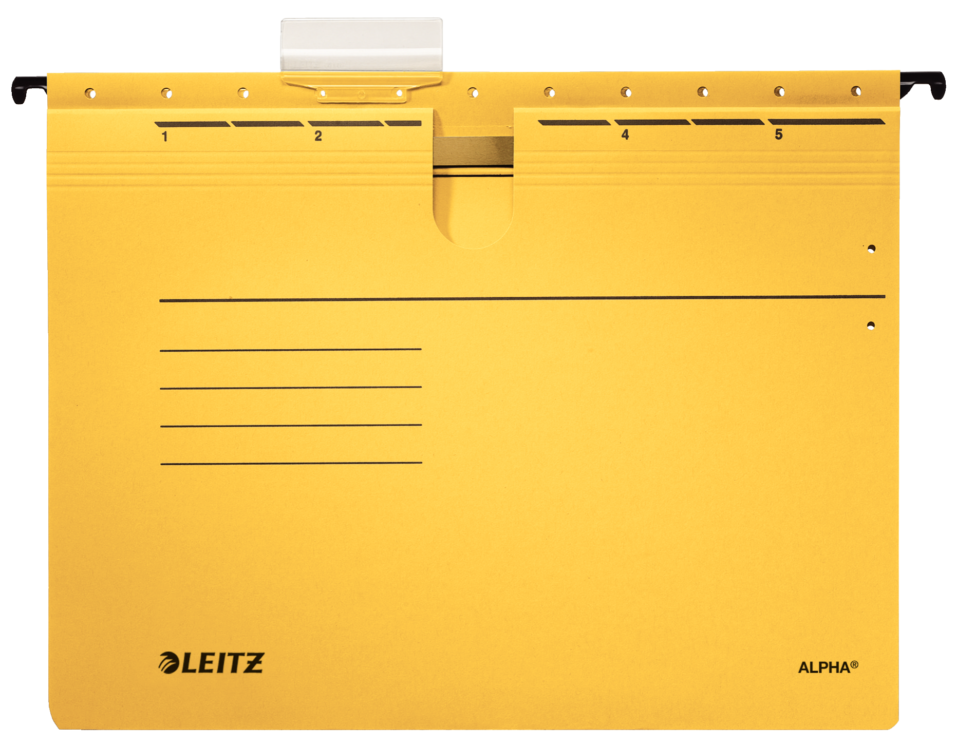 LEITZ Hängehefter ALPHA® 1984 Karton gelb DIN A4 1x kaufmännische Heftung, 5 St.