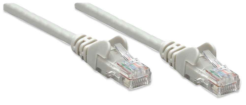 INTELLINET Patchkabel RJ45 U/UTP Cat5e 3.0m Hebelschutz grau