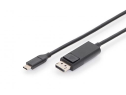 DIGITUS USB C Adapterkabel Typ C -DP 32,4GB St/St 2.0m, sw
