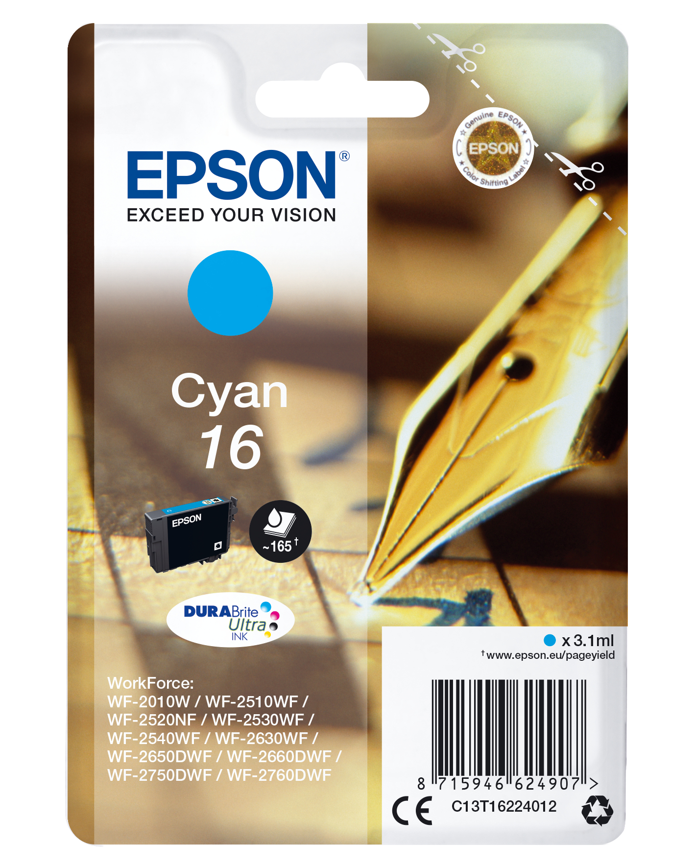 EPSON 16 / T1622 (Füller) cyan Druckerpatrone
