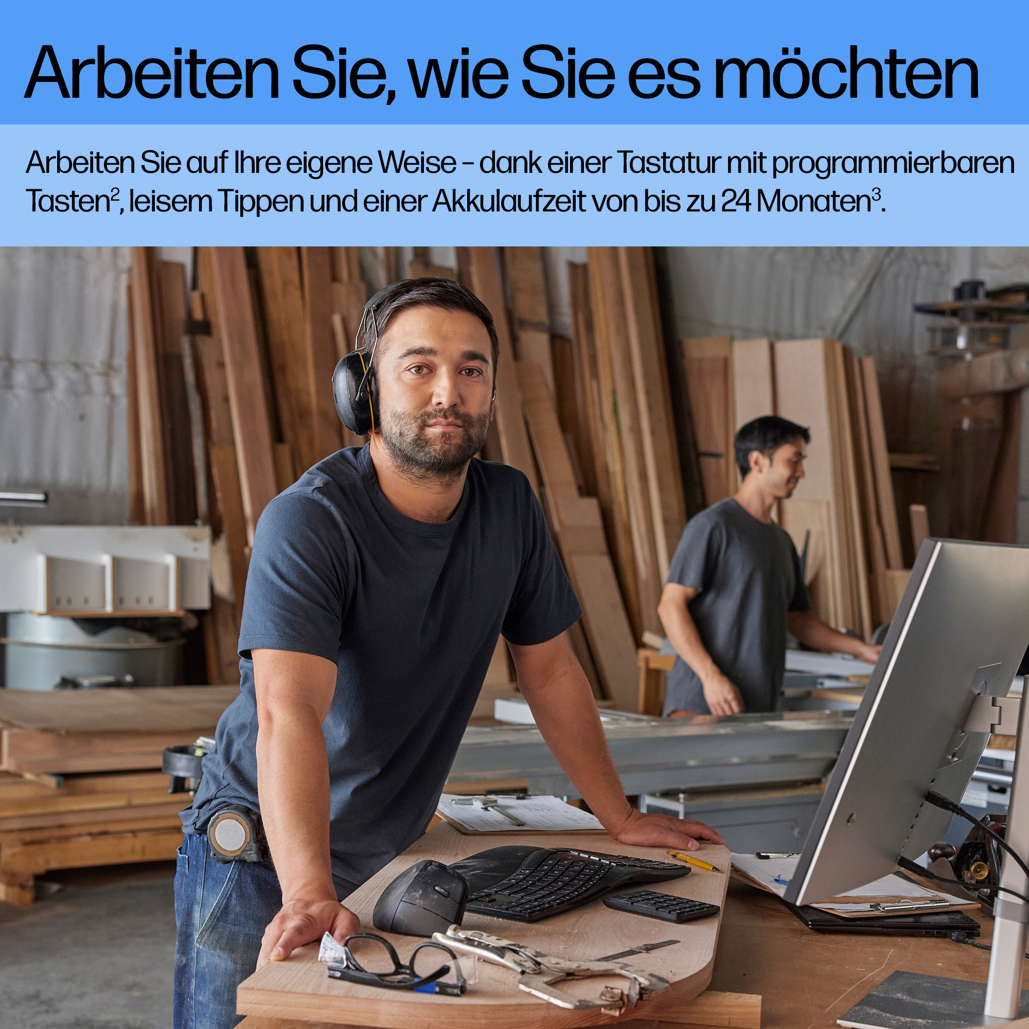 HP 965 BLK ERGONOMIC WL KBD GERMAN