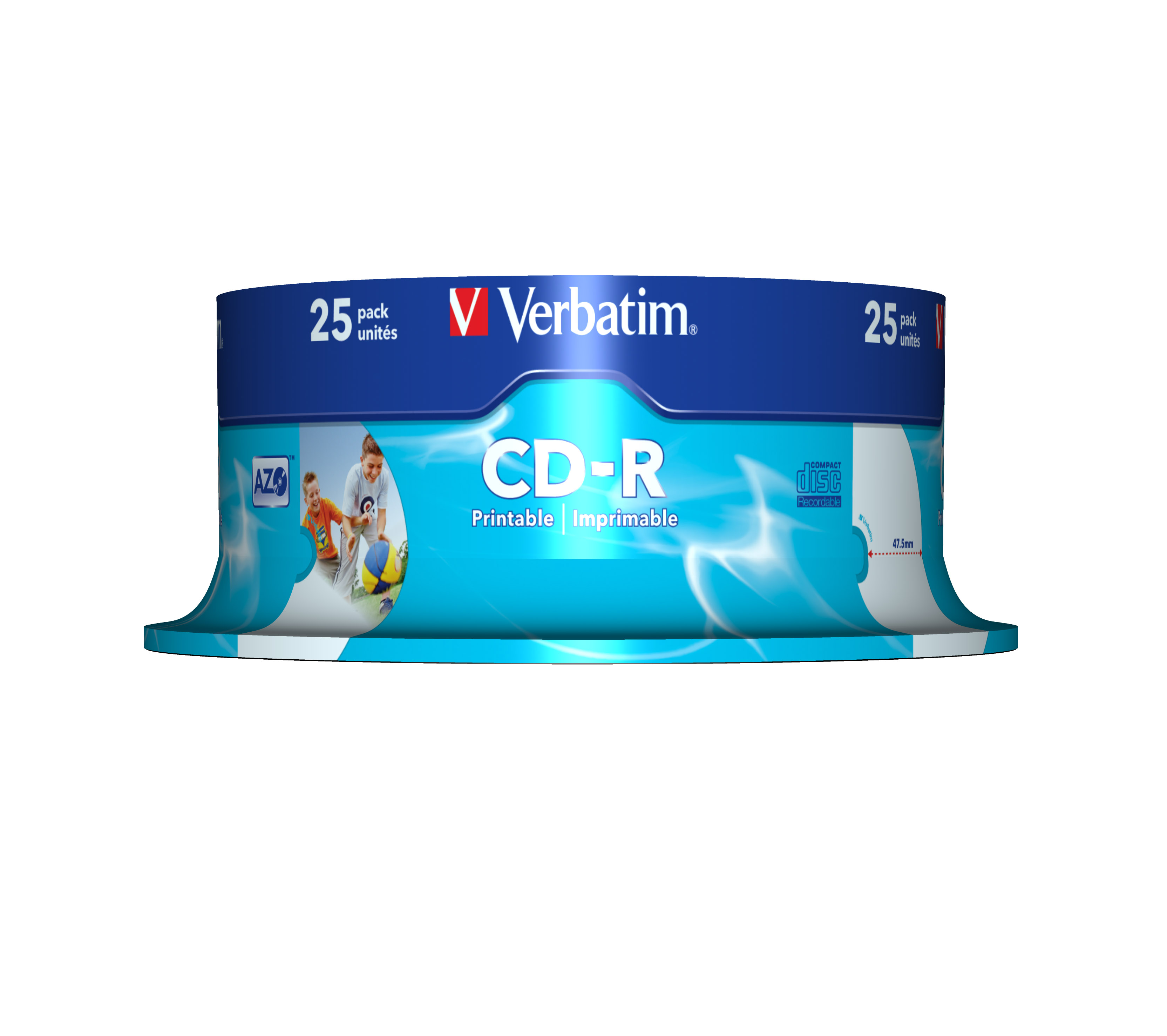 CD-R Verbatim 700MB 25pcs Pack 52x Spindel printable retail