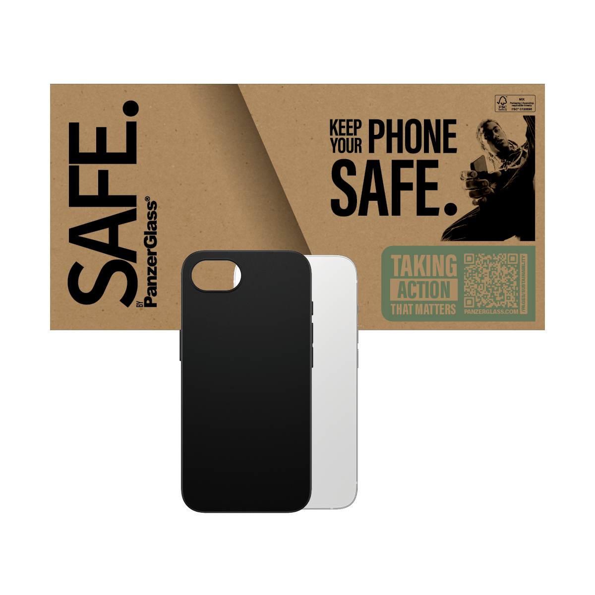 SAFE BY PANZERGLASS TPU CASE BLACK IPHONE SE (2025)