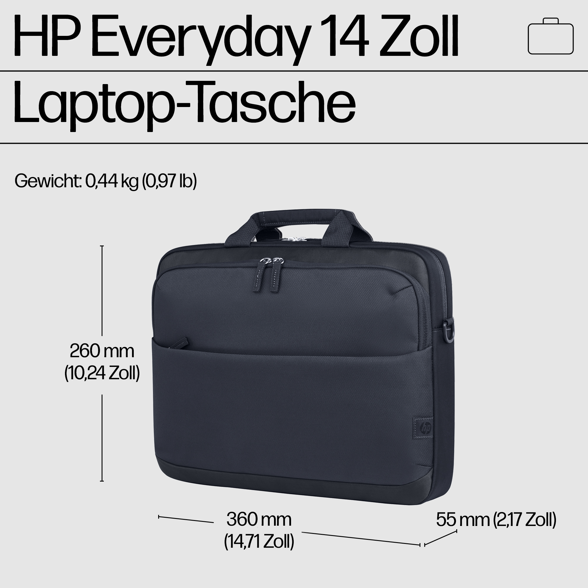HP Everyday 35,56cm 14Zoll Odyssey Gray Laptop Bag