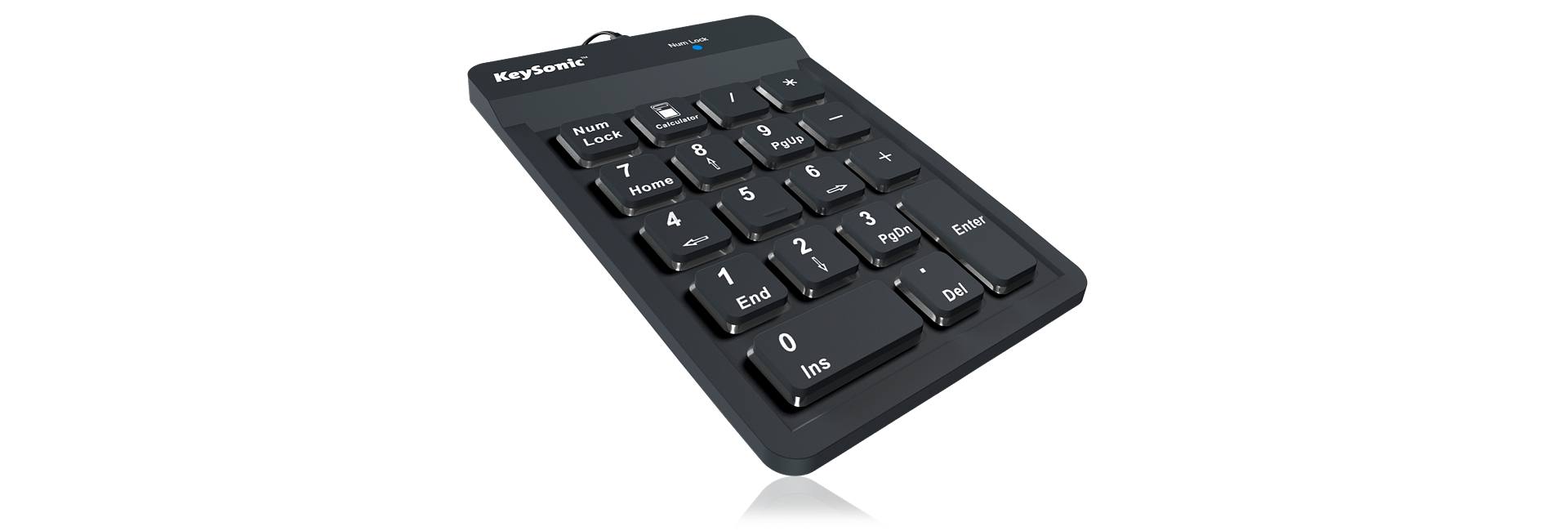 KeySonic Nummernblock-TAS, Silikon, USB, BK, ACK-118BK