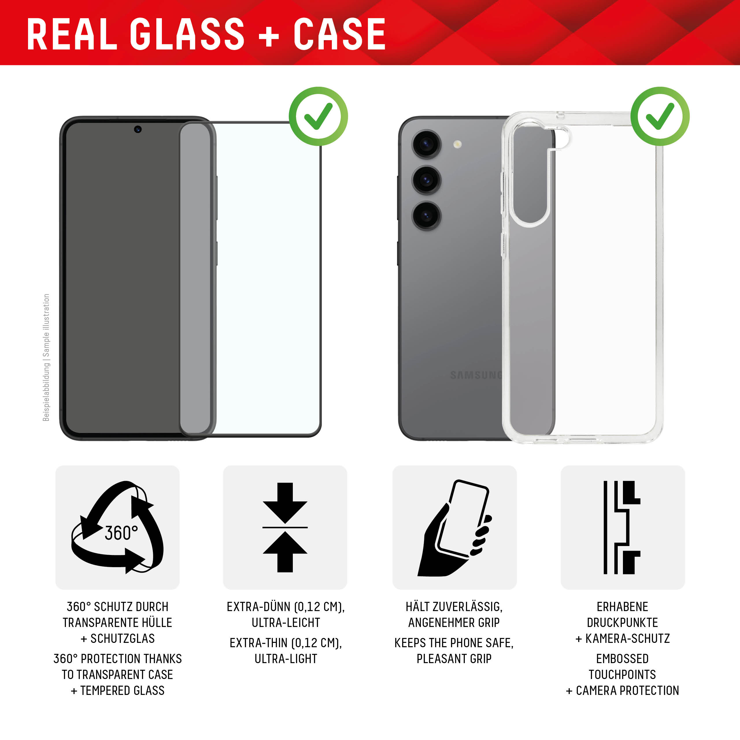 DISPLEX GLASS + PROTECTIVE CASE FOR SAMSUNG GALAXY S24 ULTRA