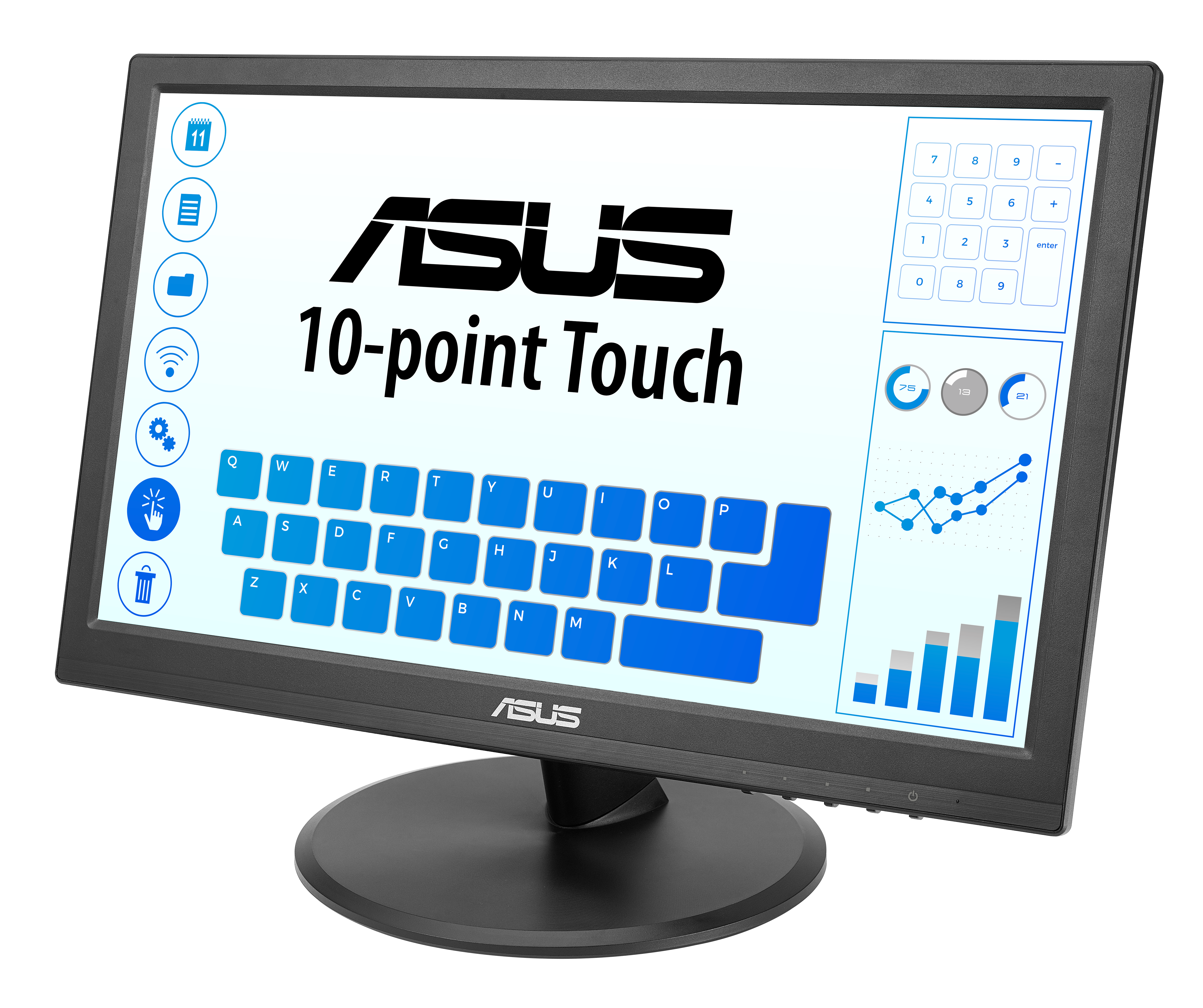 ASUS VT169HE Touch Monitor 39,62cm 15,6Zoll IPS WLED FHD 16:9 60Hz 220cd/m2 5ms D-Sub HDMI