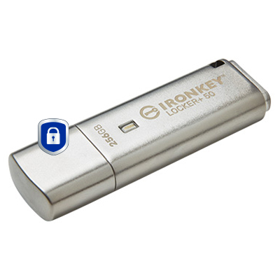 KINGSTON 256GB IronKey Locker Plus 50 AES Encryption USBtoCloud