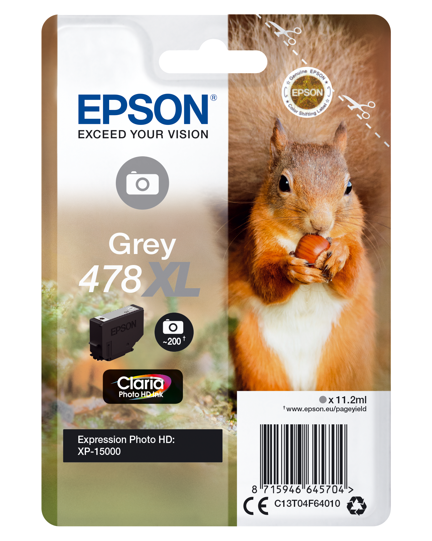 EPSON 478XL/T04F64 (Eichhörnchen) grau Druckerpatrone