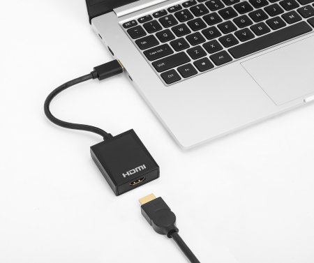 MANHATTAN 1080p USB-A auf HDMI-Adapter Konverter mit USB 3.2 Gen 1 Typ A-Stecker auf HDMI-Buchse 1080p60Hz schwarz