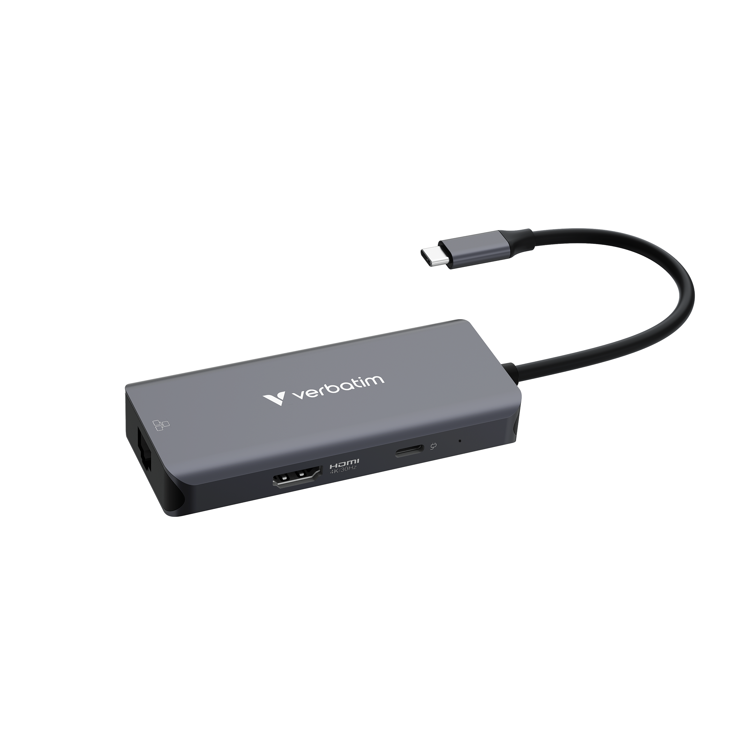 Verbatim Essentials Multiport HUB 32157 6-Port USB-C HDMI RJ45 Grau