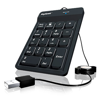 KeySonic Nummernblock-TAS, Silikon, USB, BK, ACK-118BK