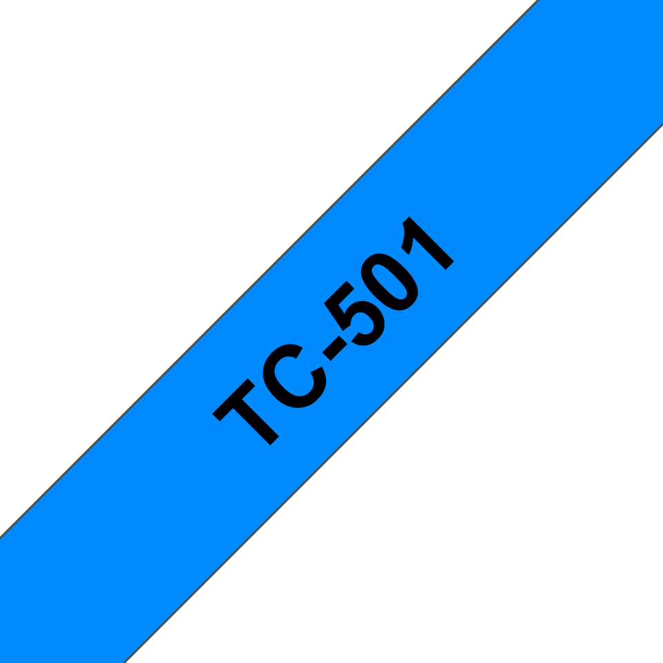 brother Schriftband TC-501 TC501, 12 mm, schwarz auf blau, 1 St.