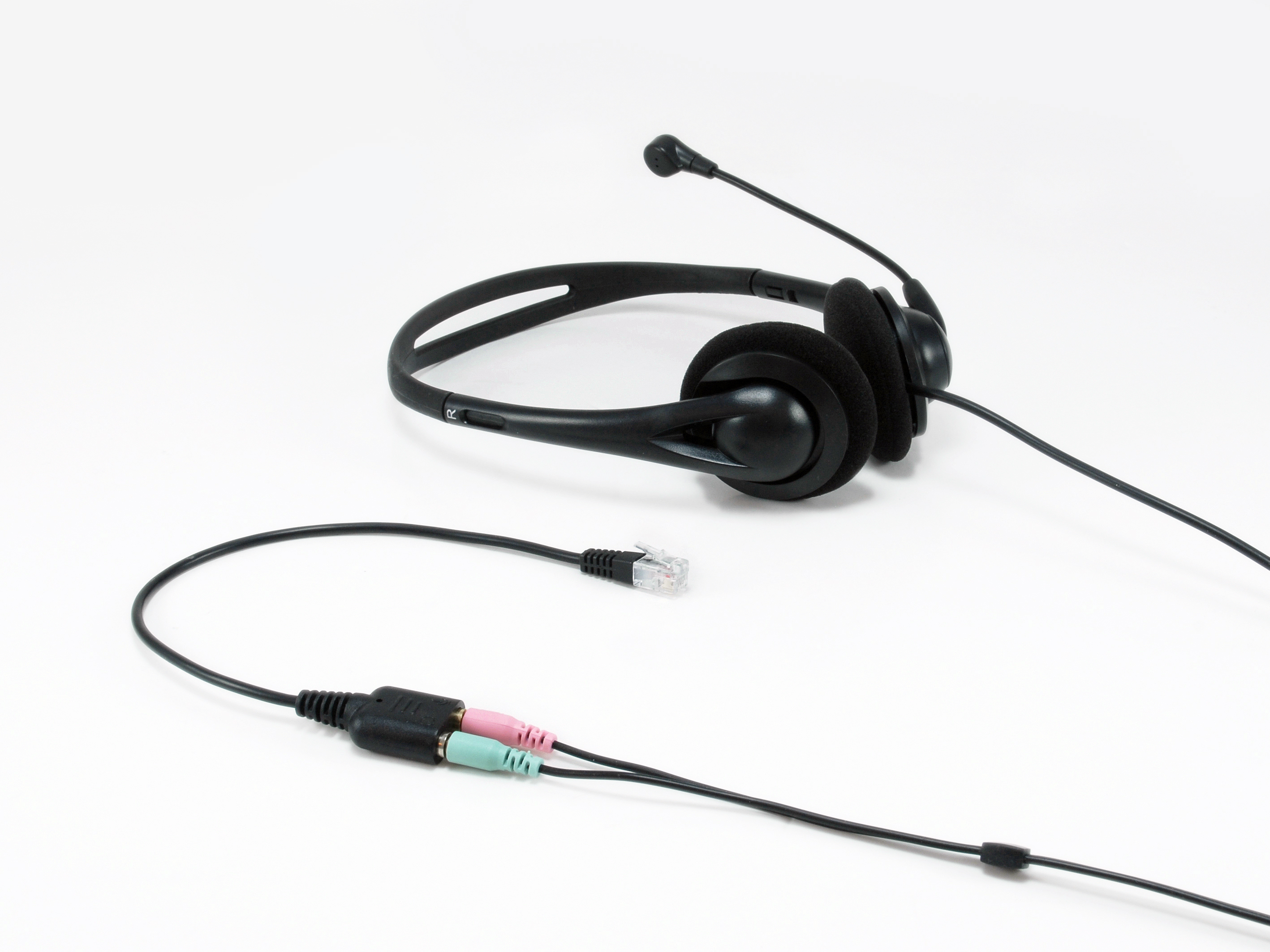 Equip Telefonkabel RJ9->2x3.5mm St/Bu 0.25m schwarz