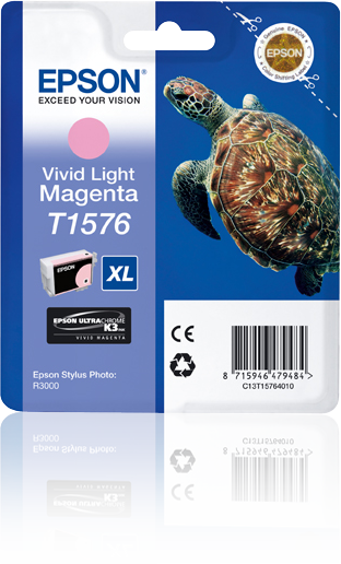 EPSON 5LB T1576 ink cartridge vivid light magenta standard capacity 1-pack blister without alarm