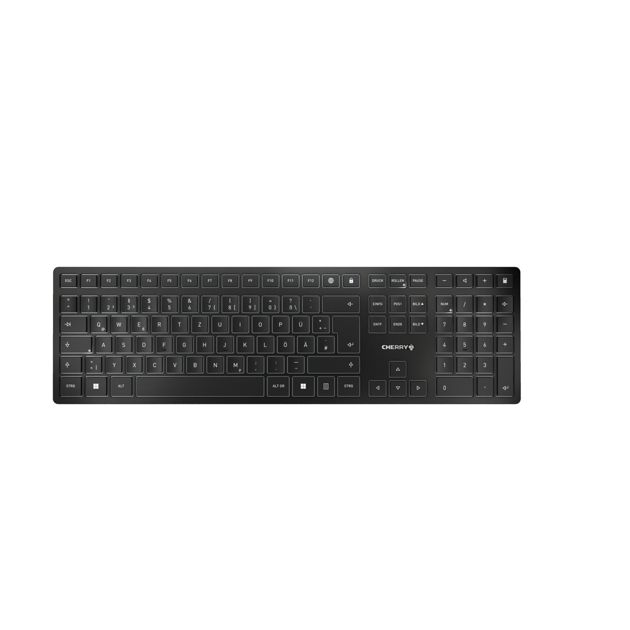 CHERRY KW9100 Wireless SLIM Tastatur DE schwarz/grau