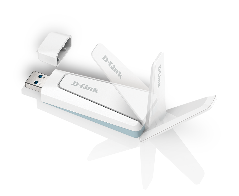 D-LINK AX18U Wi-Fi 6 USB Adapter AX1800 WPA3 bis 1200 Mbps (5 GHz) und 574 Mbps (2.4 GHz) OFDMA MU-MIMO