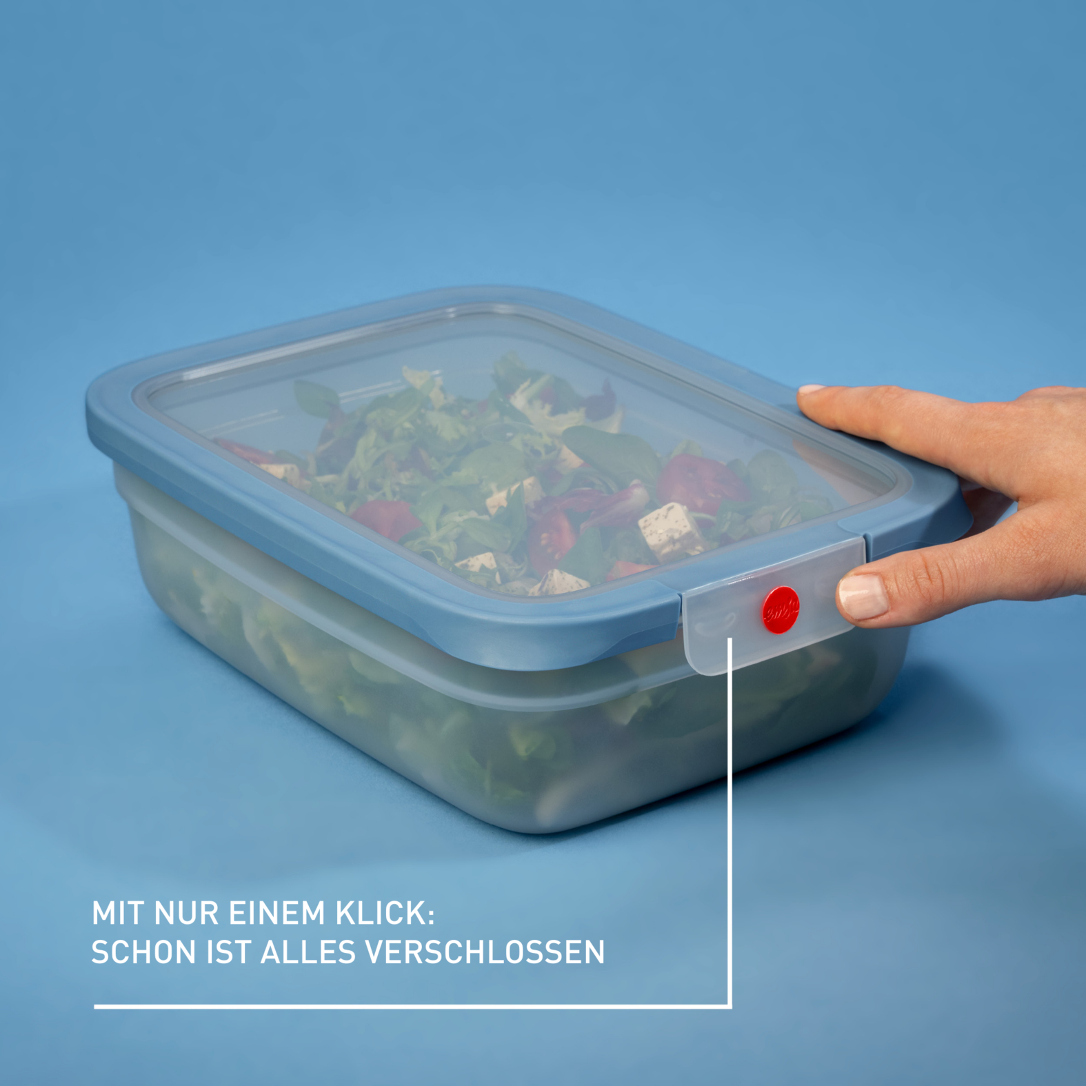 emsa Frischhaltedose ONECLICK 8,5 cm hoch blau 2,3 l, 1 St.
