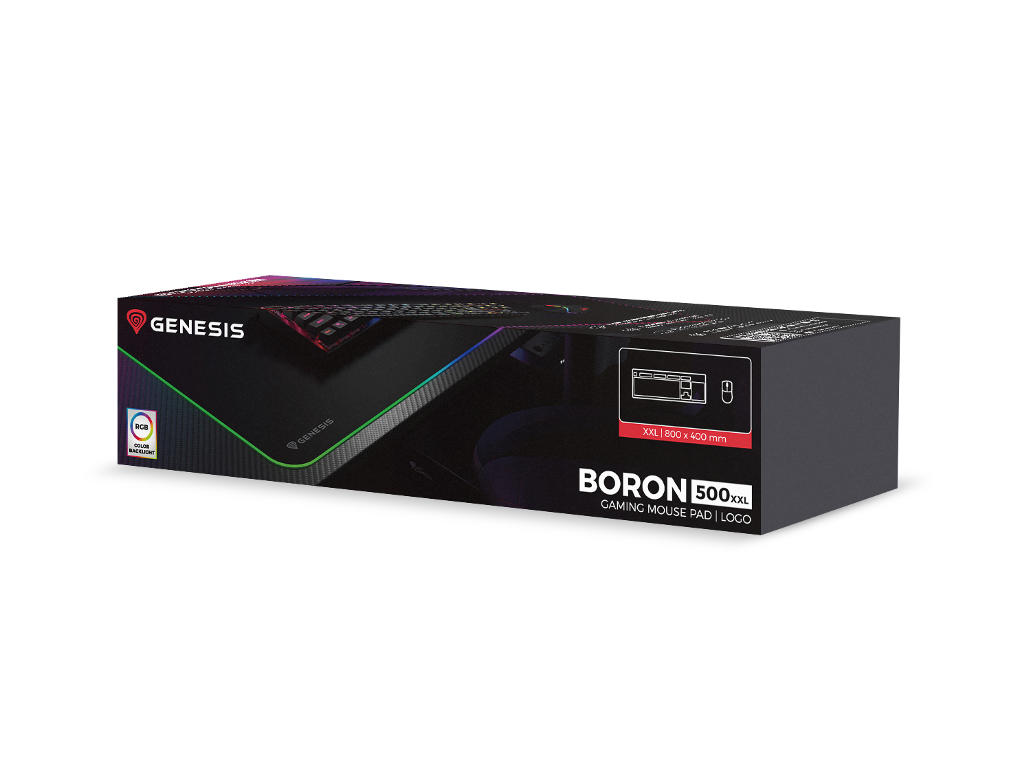 Genesis Mauspad BORON 500 RGB XXL (800mm x 400mm)