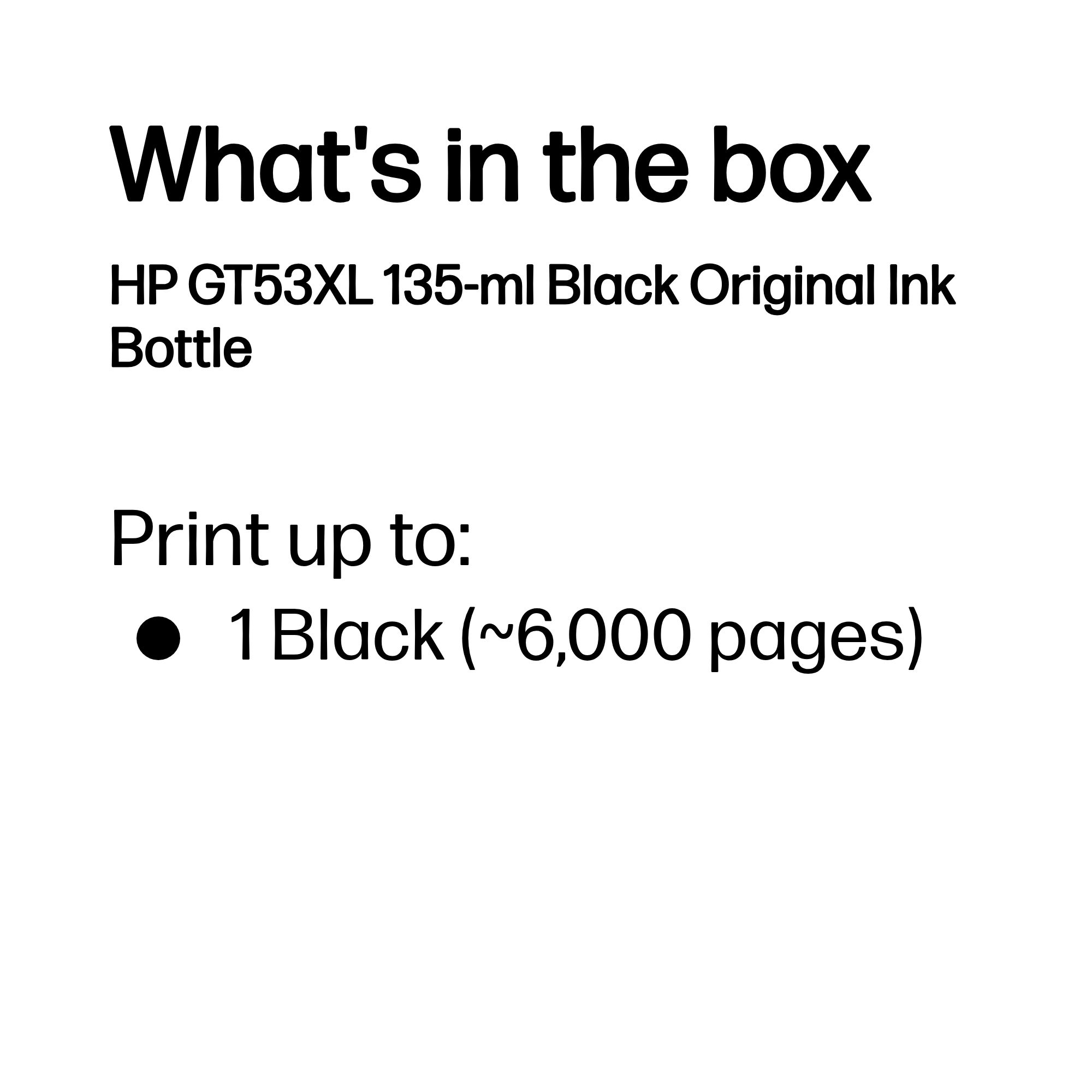 HP GT53 135ml Black Original Ink Bottle