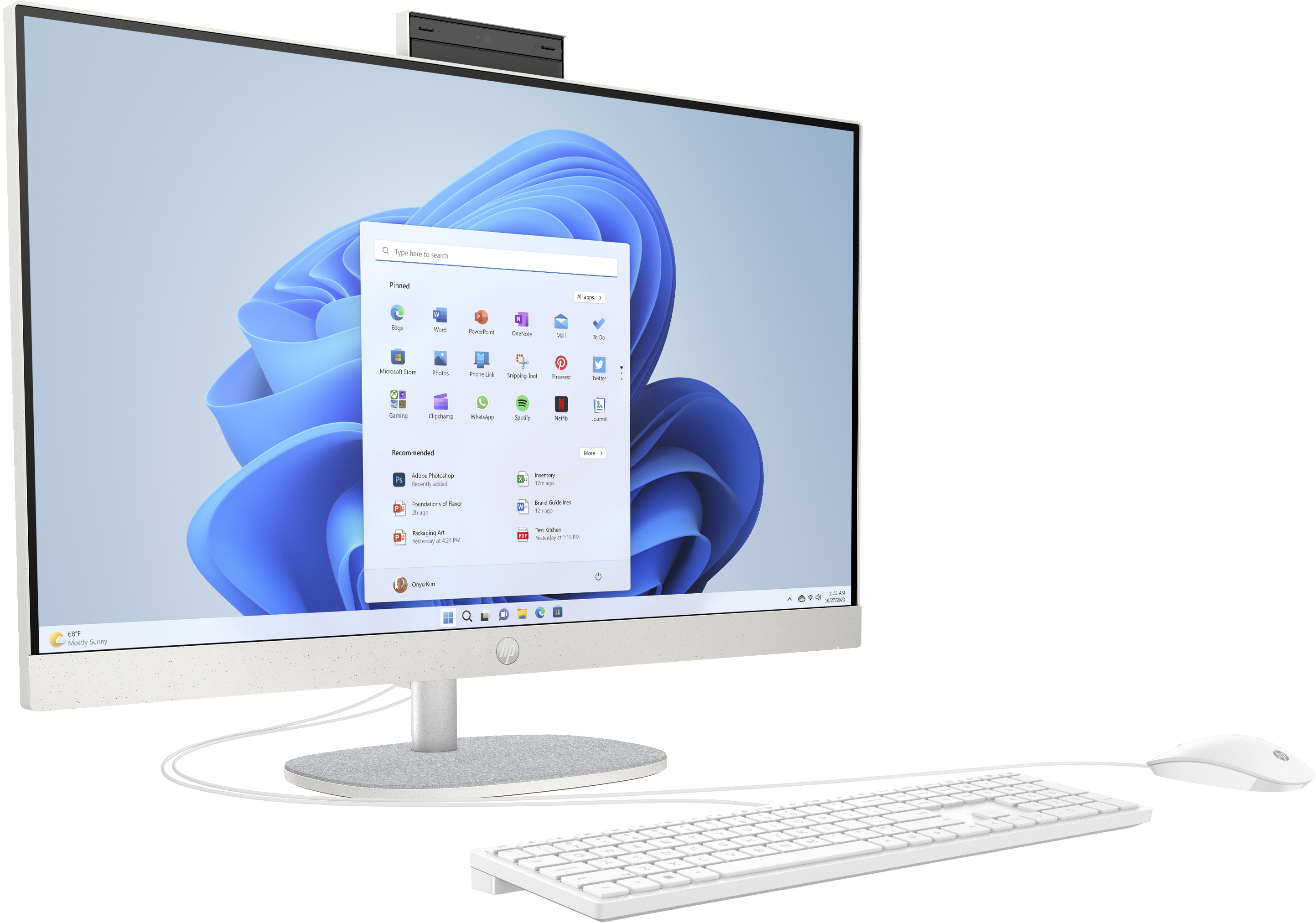 HP 27-cr0007ng All-in-One PC, 16 GB RAM, 512 GB SSD, AMD Ryzen™ 5 7520U
