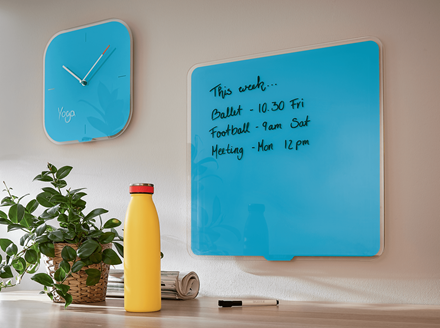 LEITZ Wanduhr Cosy blau Sicherheitsglas 30,0 x 30,0 cm