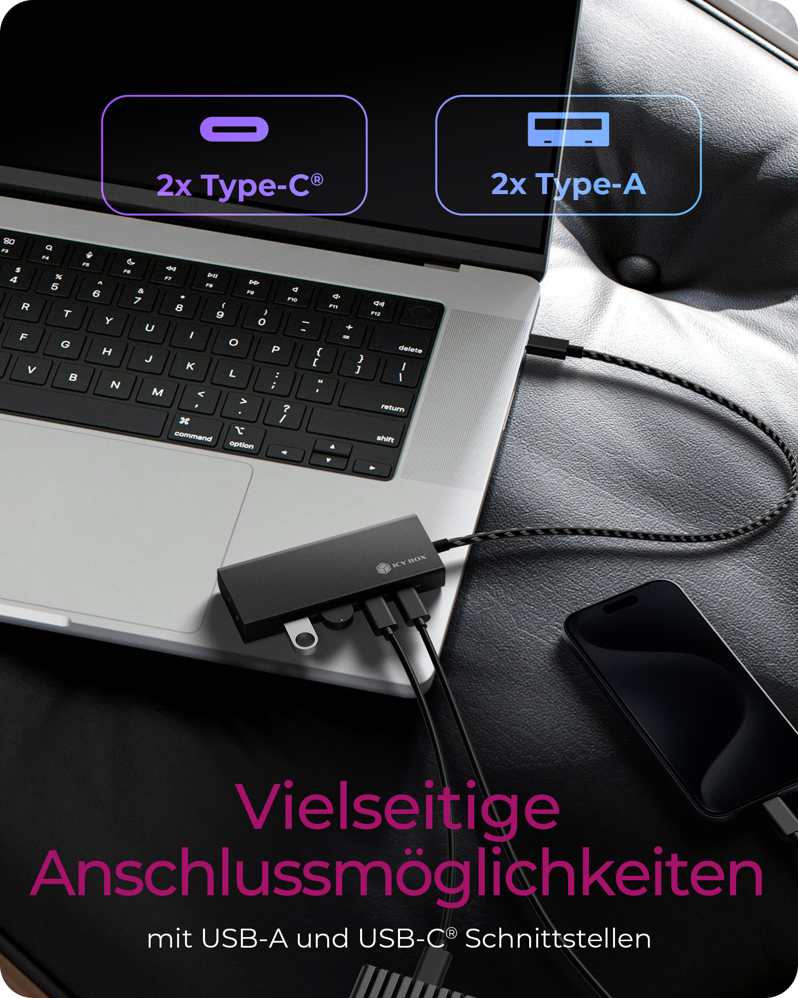 IB-HUB1436-CPD 4-Port USB 3.2 Gen 2, USB-Hub