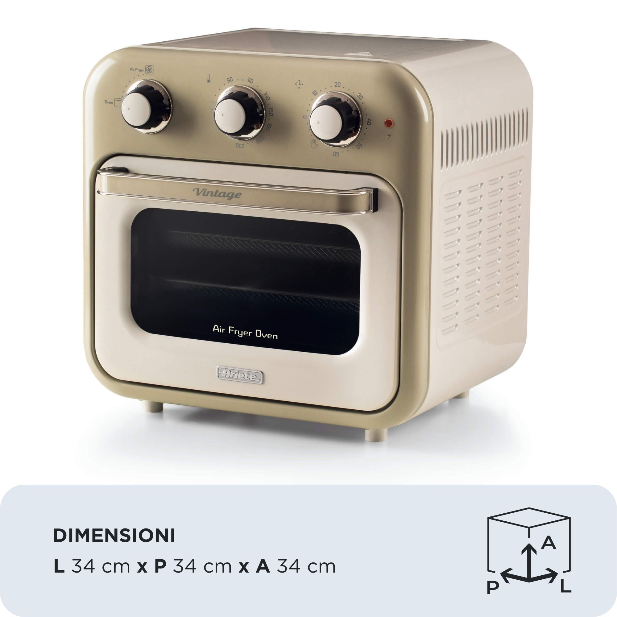 Heißluftfritteuse und Mini-Ofen 3in1 Vintage Beige
