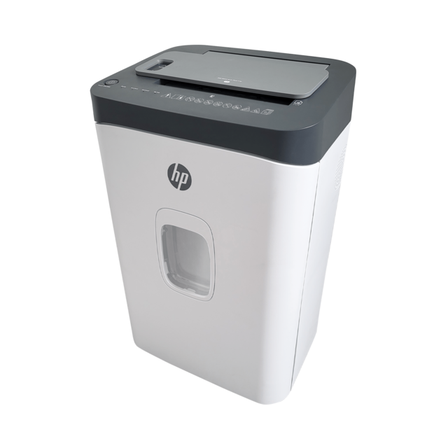 HP OneShred Auto 200CC Aktenvernichter mit Partikelschnitt P-4, 4,3 x 12 mm, bis 200 Blatt, weiß