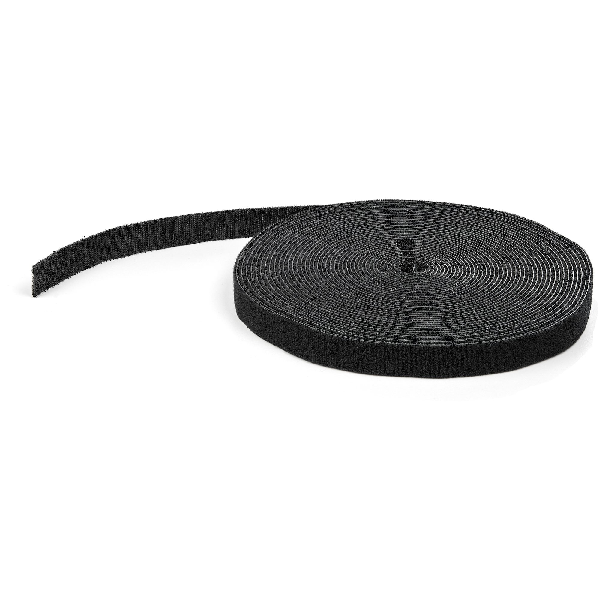 STARTECH.COM Hook-and-Loop Cable Management Tie - 50 ft. Bulk Roll - Black - Cut-to-Size Cable Wrap / Straps